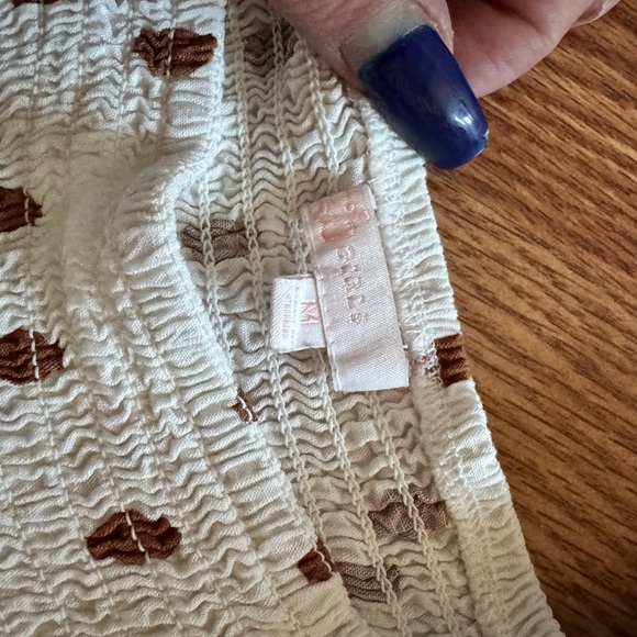 GB Girls White and Brown Polka Dot Dress - Picture 2 of 2